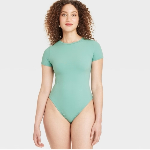 Women's 4-Way Stretch Short Sleeve Bodysuit - Auden Tidal Flow M - Picture 1 of 15